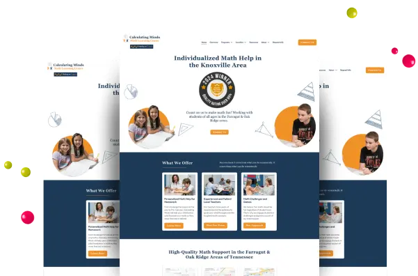 Calculating Minds responsive website design across multiple devices.